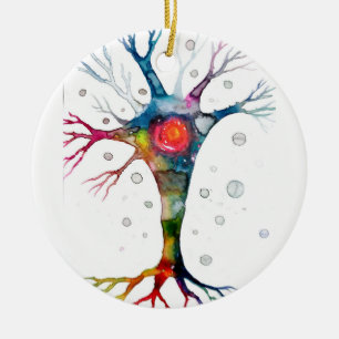 Pyramidal neuron in the neocortex ceramic ornament