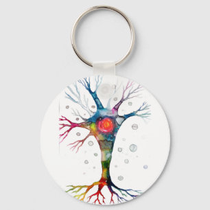 Pyramidal neuron in the neocortex keychain