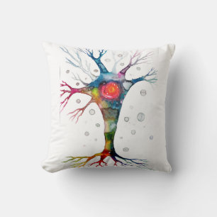 Pyramidal neuron in the neocortex throw pillow