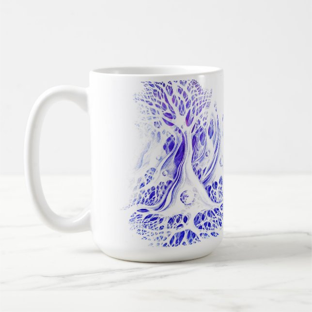Pyramidal neurons ballpoint pen drawing coffee mug (Left)