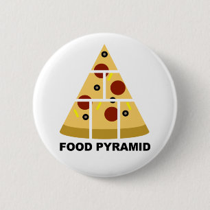 Pyramide alimentaire Pizza Badge Bouton Épinglette