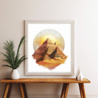 Pyramides de Gizeh Egypte Désert Soleil Art Mural