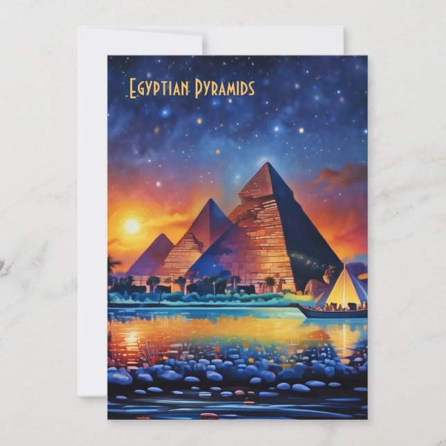 Pyramides égyptiennes Carte de vacances plate (Devant)