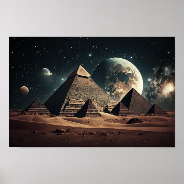 Pyramides égyptiennes sous une affiche mystique du (Devant)
