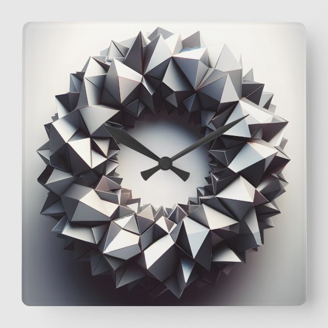 pyramides ring square wall clock (Front)