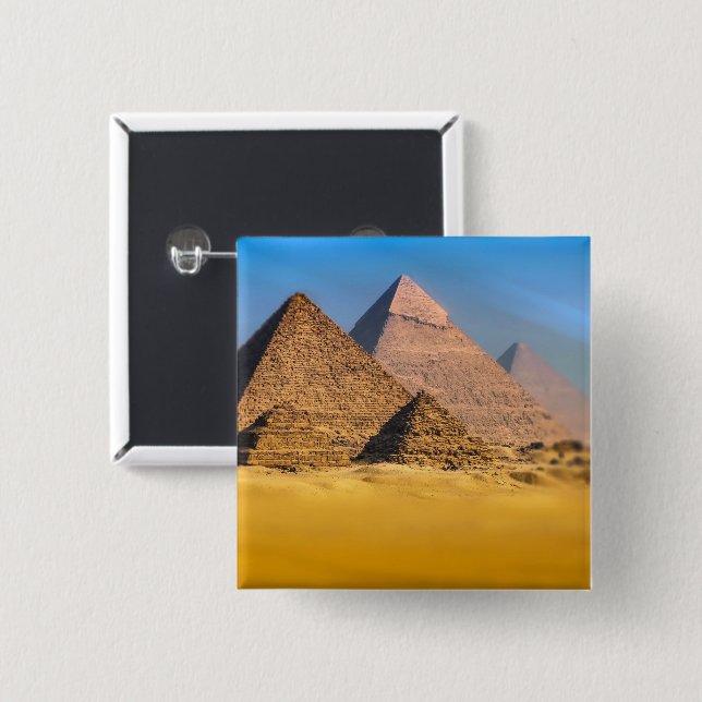 Pyramids 2 Inch Square Button (Front & Back)