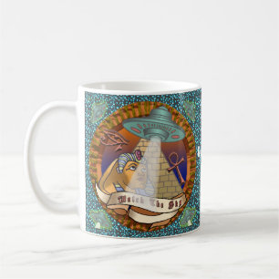 Pyramids Alien Spaceship Coffee Mug