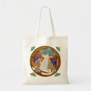 Pyramids Alien Spaceship Tote Bag