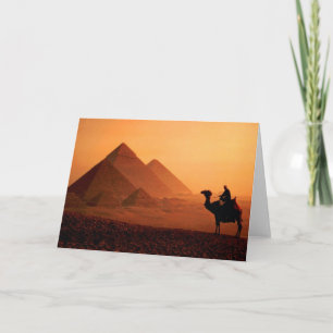 Pyramids and Camel Greeting Card