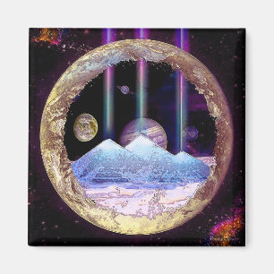 Pyramids and Planet Earth Artwork Magnet
