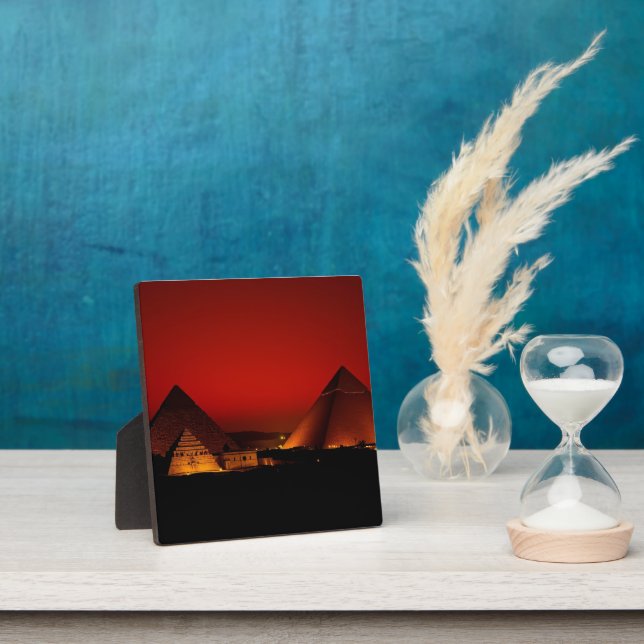 Pyramids at Red Sunset Plaque (Insitu)