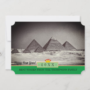Pyramids, Cairo & Happy New Year! Card /Egypt