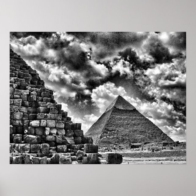 Pyramids in Giza, Cairo, Egypt Poster (Front)