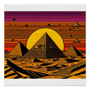 Pyramids in the desert poster