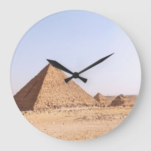 Pyramids of Giza Photography Large Clock