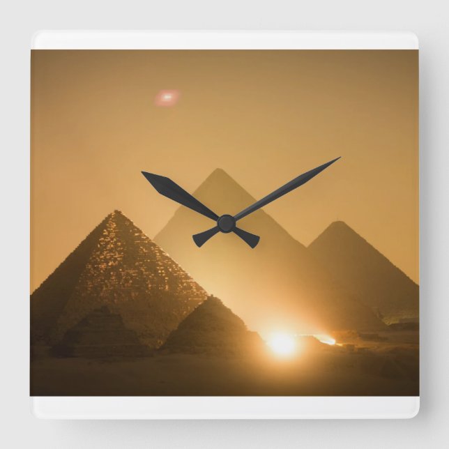 Pyramids of Giza Wanduhren Square Wall Clock (Front)