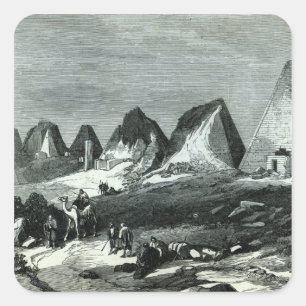 Pyramids of Meroe, on the Nile Square Sticker