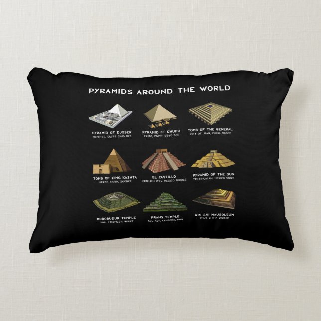 Pyramids Of The World Archaeology Civilizations Accent Pillow (Front)