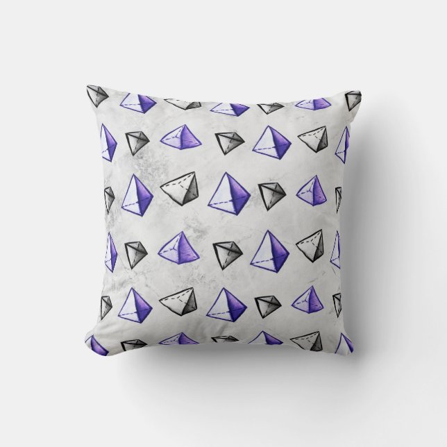 Pyramids Pattern Geometry Math Teacher Throw Pillow (Front)