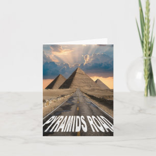 Pyramids Road Egypt Desert Landmark Art Holiday Card