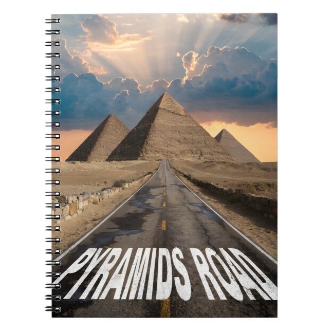 Pyramids Road Egypt Desert Landmark Art Notebook (Front)