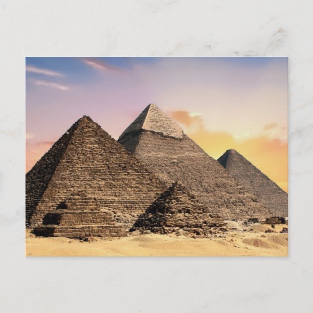 Pyramids Sphinx Ancient Egypt Pharaoh Khufu Desert Postcard (Front)