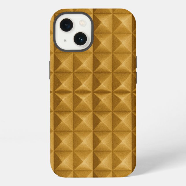 Pyramids, triangles golden texture. iPhone case (Back)
