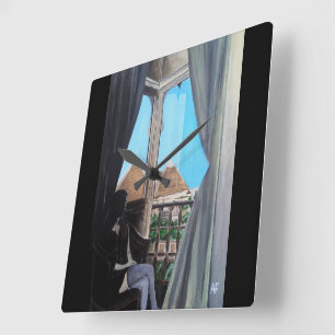 Pyramisa Hotel Painting by Alfred Fox Square Wall Clock