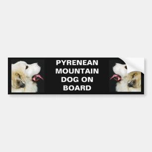 PYRENEAN MOUNTAIN DOG ON BOARD BUMPER STICKER
