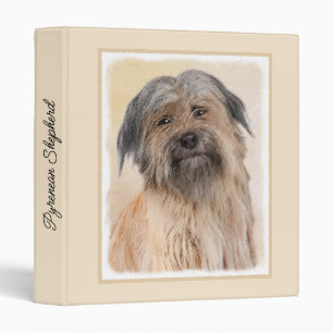 Pyrenean Shepherd Painting - Cute Original Dog Art Binder