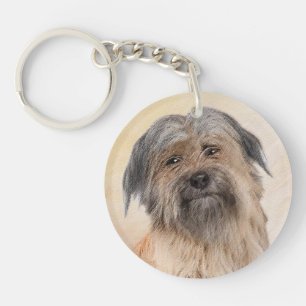 Pyrenean Shepherd Painting - Cute Original Dog Art Keychain