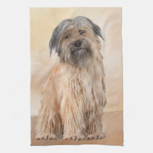 Pyrenean Shepherd Painting - Cute Original Dog Art Kitchen Towel
