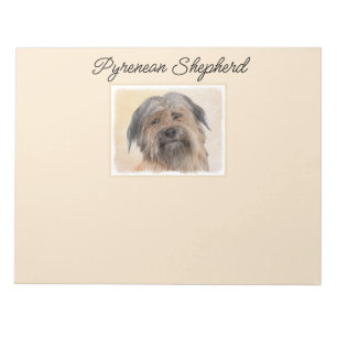 Pyrenean Shepherd Painting - Cute Original Dog Art Notepad