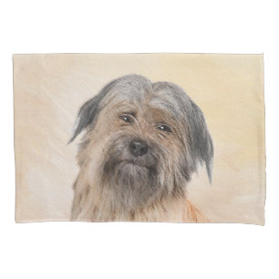 Pyrenean Shepherd Painting - Cute Original Dog Art Pillowcase