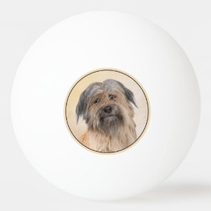 Pyrenean Shepherd Painting - Cute Original Dog Art Ping Pong Ball