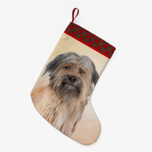 Pyrenean Shepherd Painting - Cute Original Dog Art Small Christmas Stocking