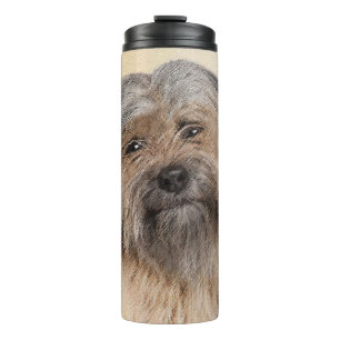Pyrenean Shepherd Painting - Cute Original Dog Art Thermal Tumbler