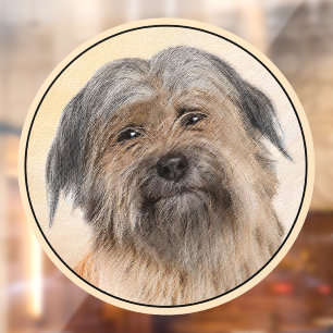 Pyrenean Shepherd Painting - Cute Original Dog Art Window Cling
