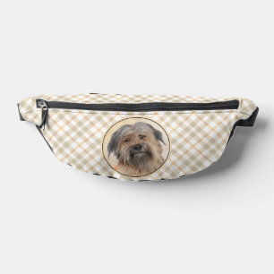 Pyrenean Shepherd Painting Long-Haird Fawn Dog Art Fanny Pack