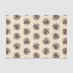 Pyrenean Shepherd Painting Long-Haird Fawn Dog Art Tissue Paper