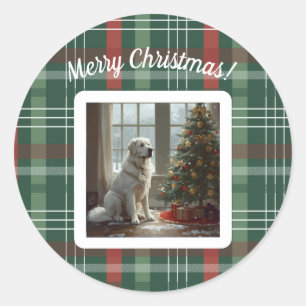 Pyrenees Christmas Round Stickers