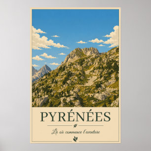 Pyrénées France – Rocky's Illustrated Poster