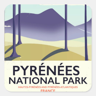 Pyrénées National Park france poster Square Sticker
