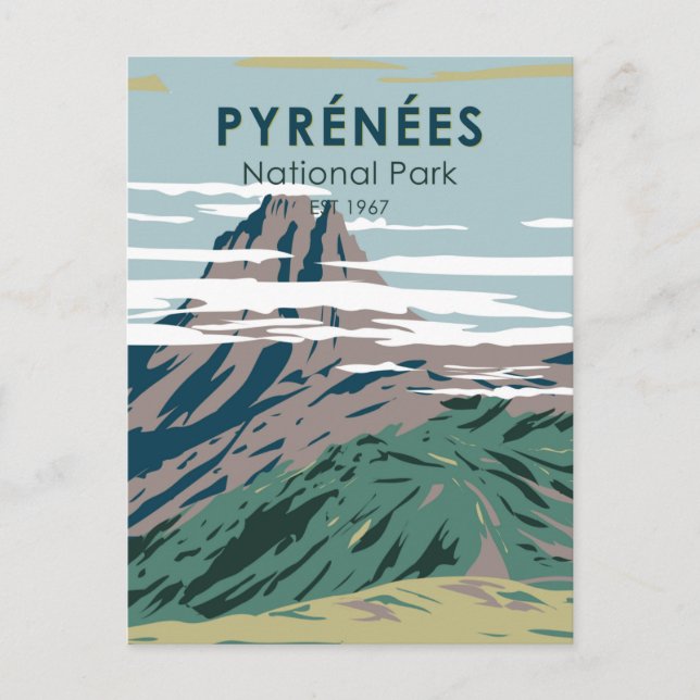 Pyrenees National Park France Vintage Postcard (Front)