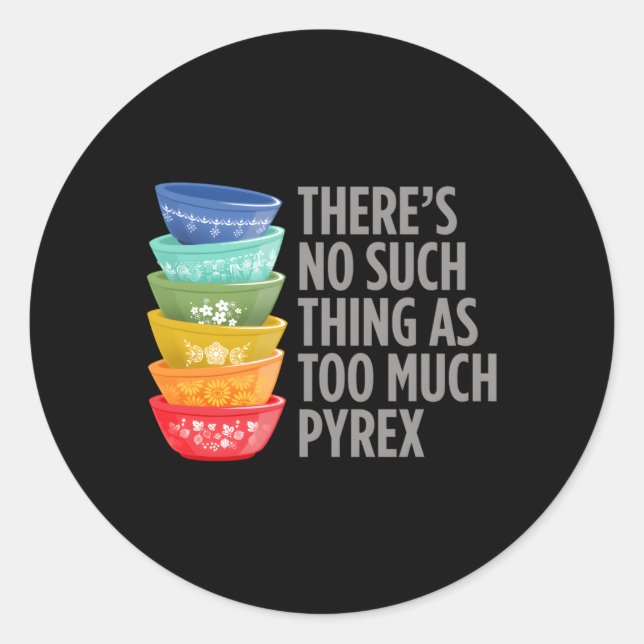 Pyrex Collector Kitchen Mixing Bowls Classic Round Sticker (Front)