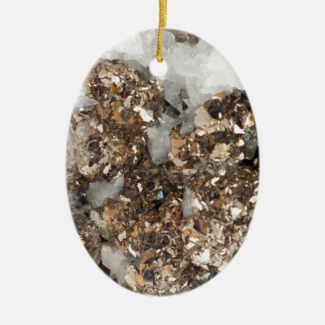 Pyrite and Quartz Ceramic Ornament (Front)