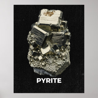 Pyrite Crystal Specimen Poster