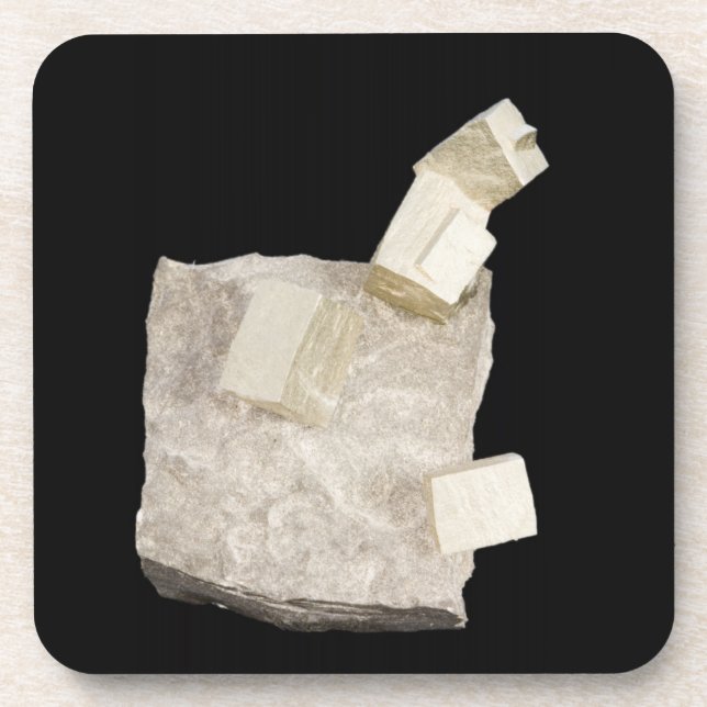 Pyrite Crystals in Shale Coaster (Front)