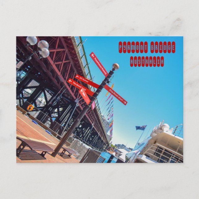 Pyrmont Bridge in Sydney Postcard (Front)