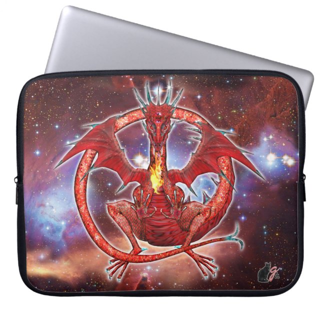 Pyrope Cosmic Dragon Laptop Sleeve (Front)